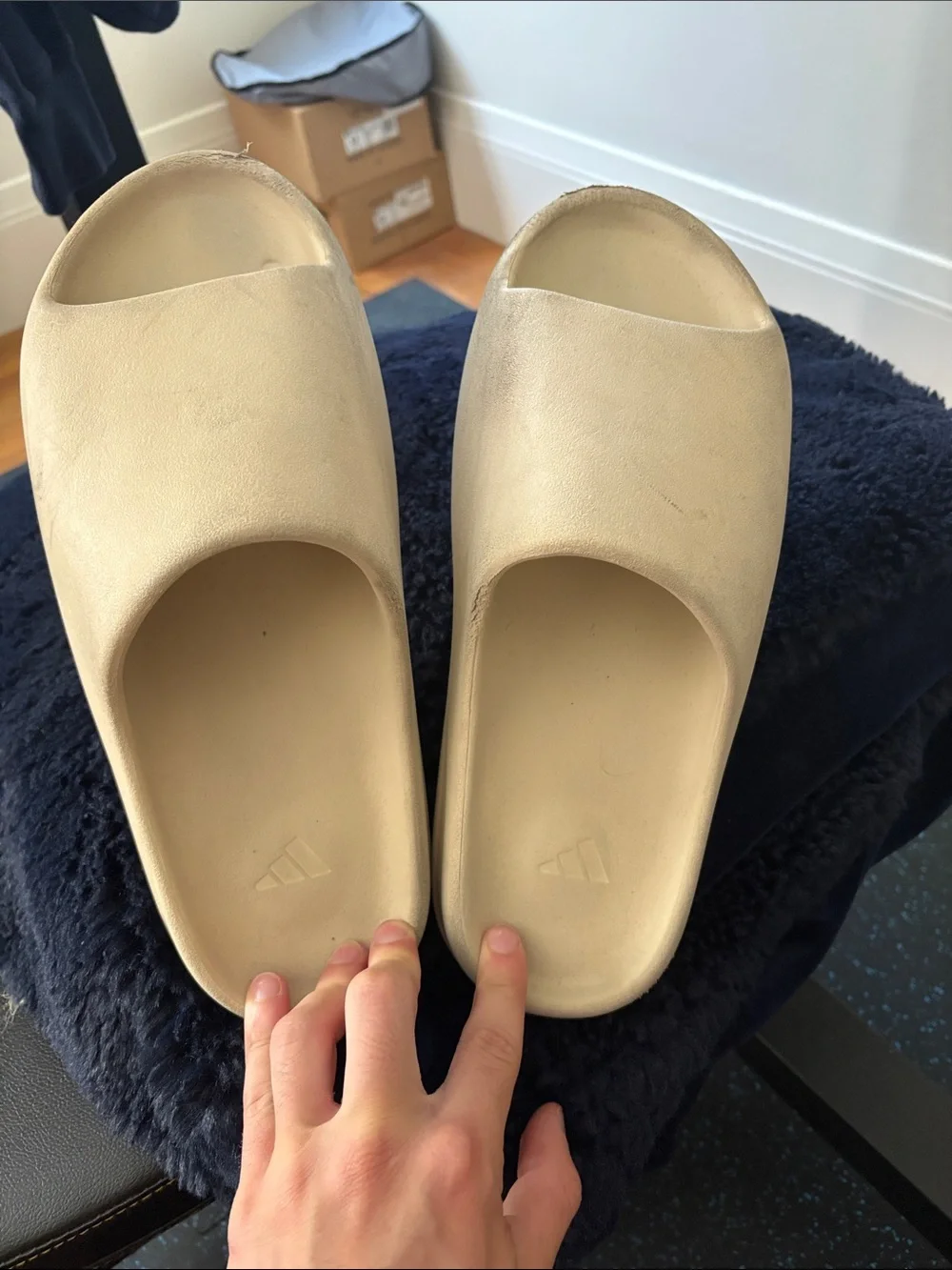 adidas Yeezy Foam Slide Sandals in Light Beige